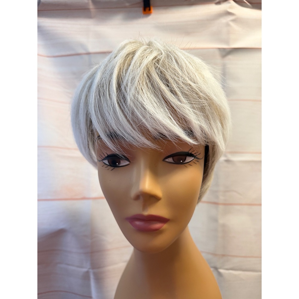 White light brown pixie wig